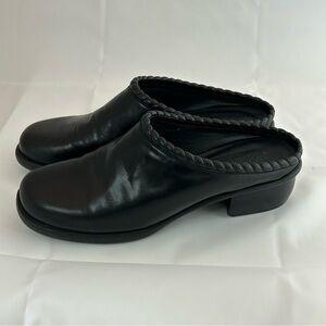 Cole Haan Women’s Black Leather Clogs Heeled Mules Slip-On Shoes Size 7N narrow